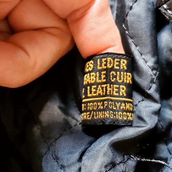 Vtg Echtes Leder Motorcycle Biker Leather Jacket Black Size 50 Biker Motocycle - Picture 8 of 8